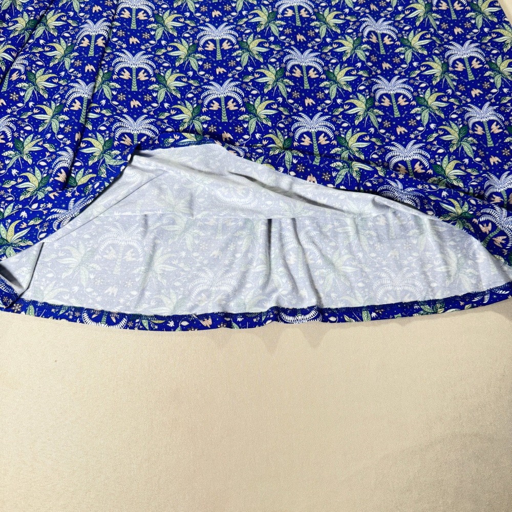 Boden Maxi Skirt Blue Palm Tree Print Elastic Waist Women's‎ US 12R Pockets NWT - Picture 13 of 16